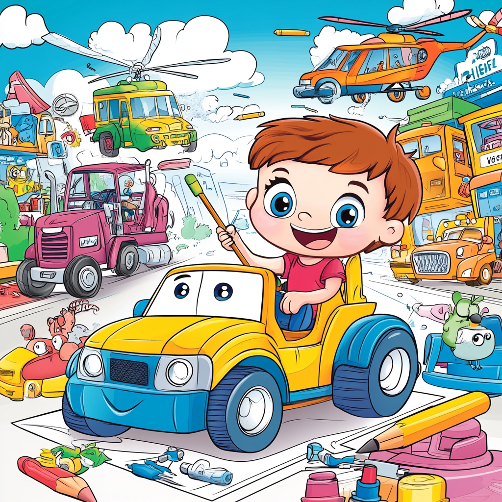 Vehicle Coloring Book